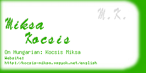 miksa kocsis business card